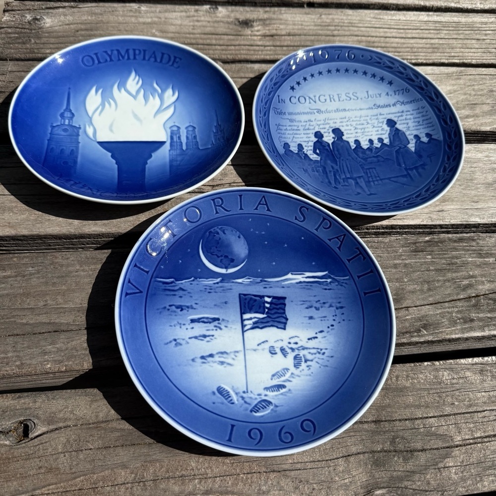 Vintage Royal Copenhagen Plate Bundle 
Moonwalk,  1776,  Olympic Games